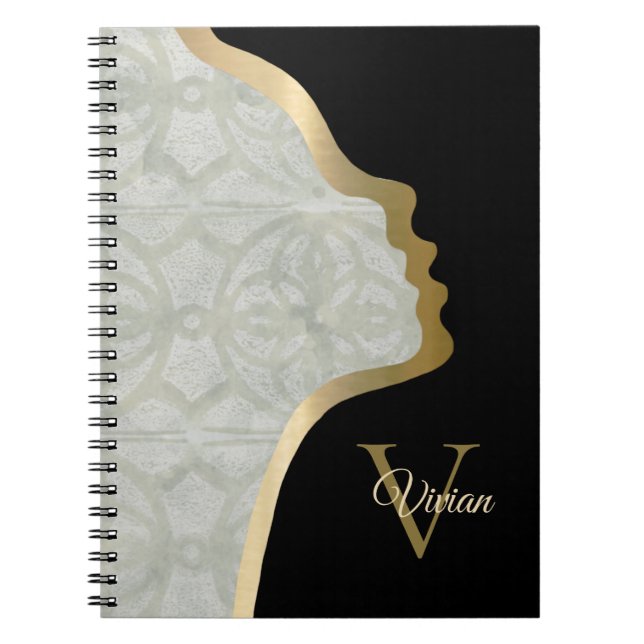 Carnet Sage Vert Black Et Or Face (Devant)