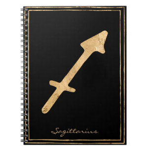 Carnet Sagittaire martelé or stylisé astrologie