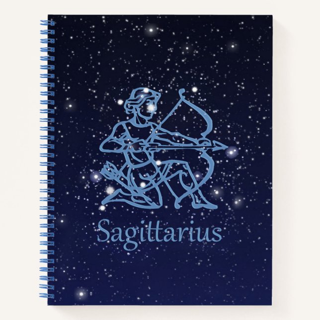 Carnet Sagittarius Constellation & Zodiac Signe avec étoi (Devant)