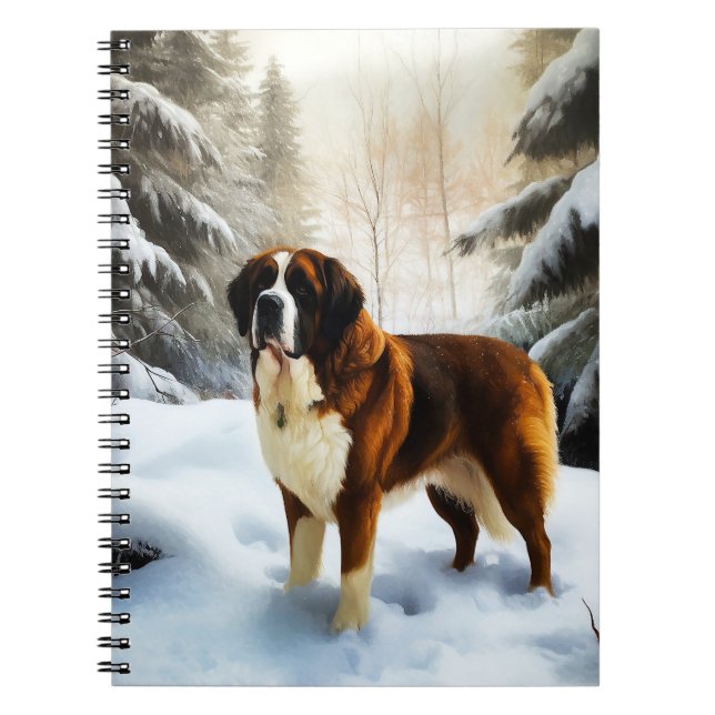 Carnet Saint Bernard Laisser Neige Noël (Devant)