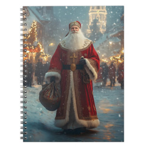 Carnet Saint Nicolas dans un village de neige festif