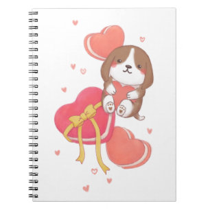 Carnet Saint Valentin : Beagle & Macarons