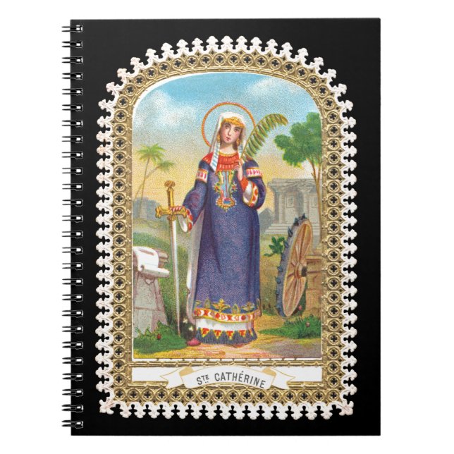 Carnet Sainte Catherine d'Alexandrie en robe égyptienne (Devant)