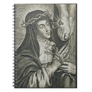 Carnet Sainte Catherine de Sienne Crucifixion Art Noir Fo