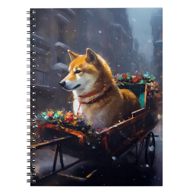 Carnet Saison de Noël de Shiba Inu (Devant)