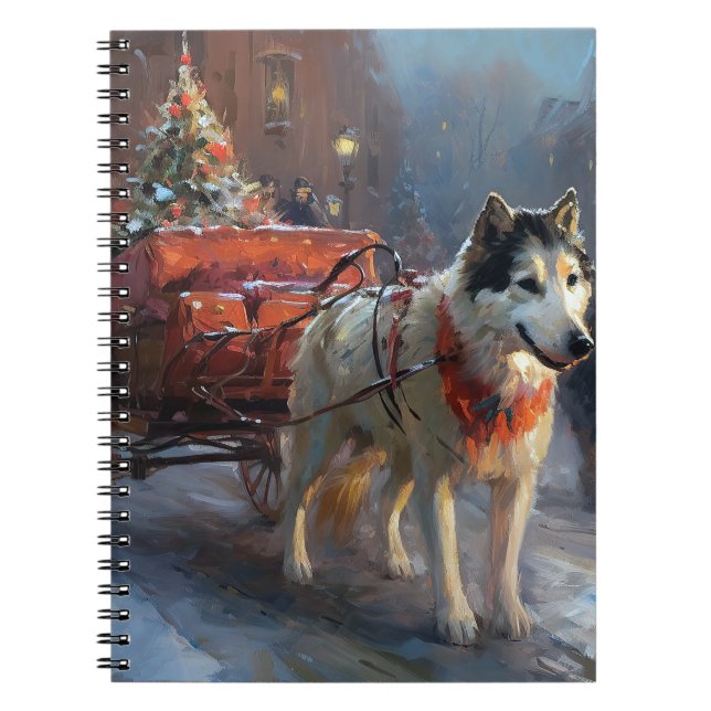 Carnet Saison de Noël du Malamute de l'Alaska (Devant)