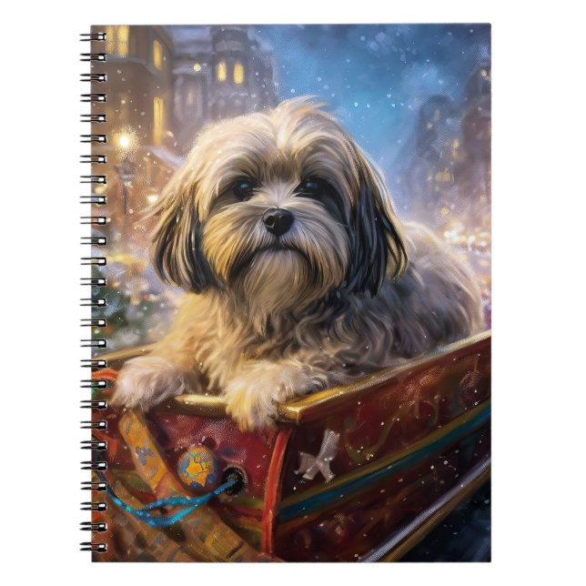 Carnet Saison Festive de Noël de Lhasa Apso (Devant)