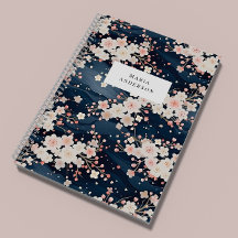 Sakura Floral Wavy Lines Monogramme
