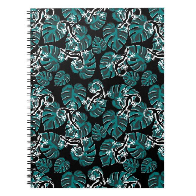 Carnet Salamander et Motif de la feuille verte (Devant)