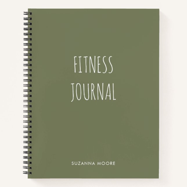 Carnet Salle de sport moderne simple et verte (Devant)