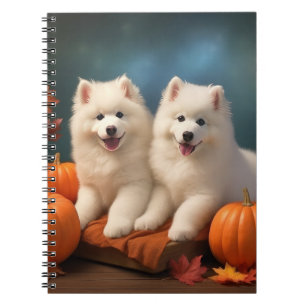 Carnet Samoyed Chiot Automne Citrouille de plaisir