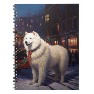 Carnet Samoyed Christmas Festive Saison