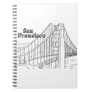 Carnet San Fran Golden Gate Bridge California Art Design
