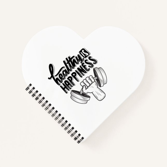 Carnet santé est bonheur gym motivation design (Devant)