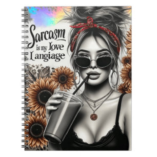 Carnet Sarcasme est ma langue d'amour sassy femme drôle d
