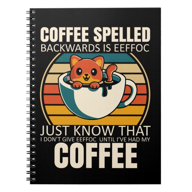 Carnet Sarcastic Cat Café Lover Barista Caffeine (Devant)