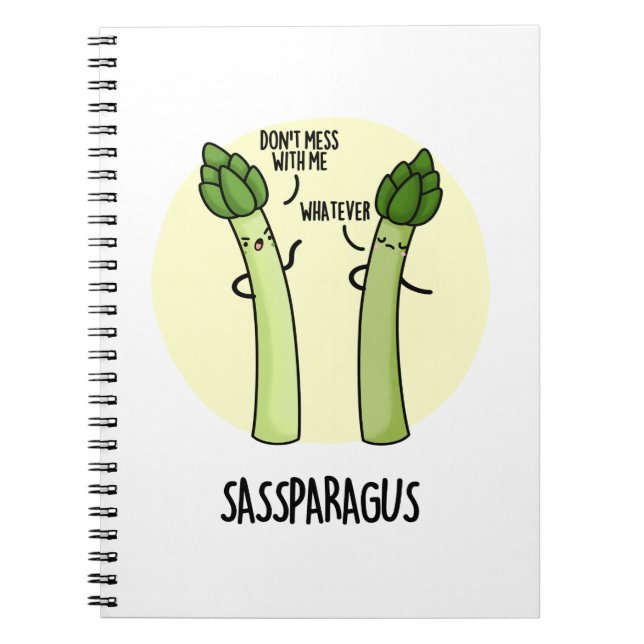 Carnet Sassparagus Asperge Mignonne PUn de légume (Devant)