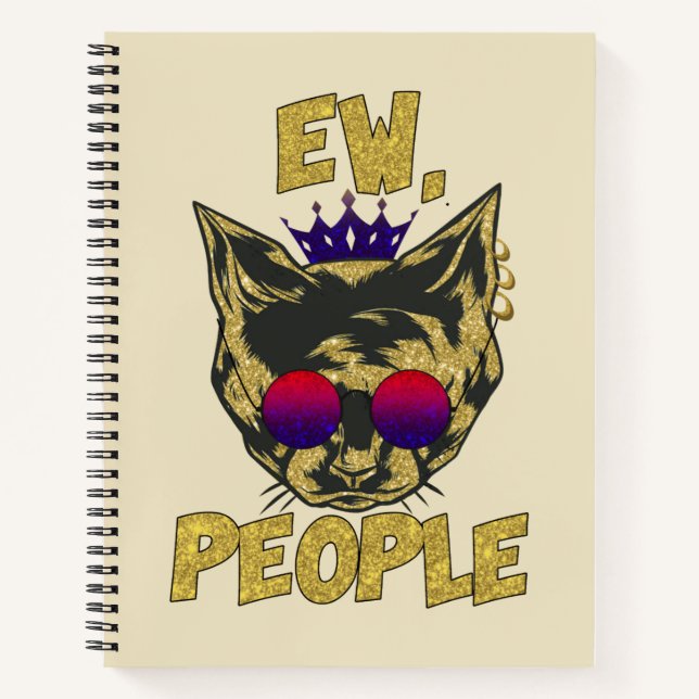 Carnet Sassy Royal Chat - "Ew. Personnes" Drôle Amoureux  (Devant)