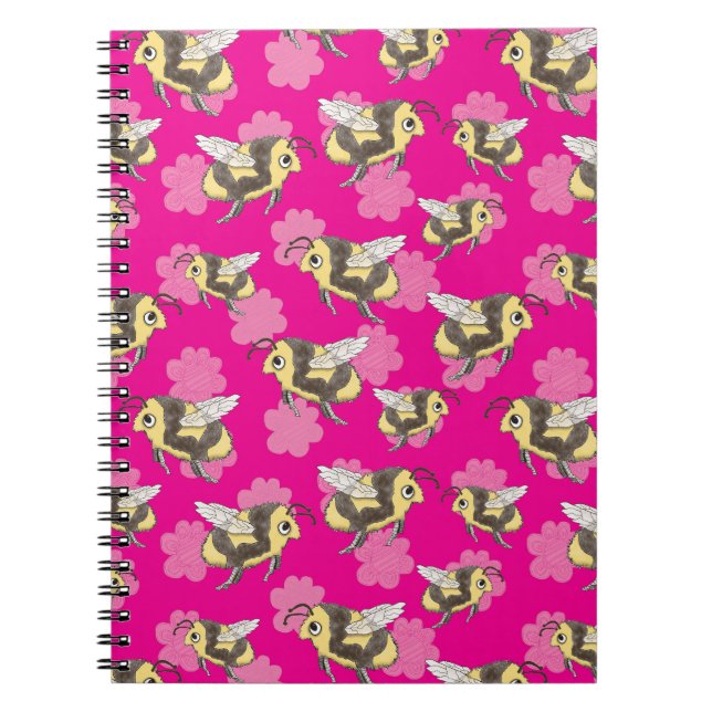 Carnet Sauvez les abeilles sur arrière - plan rose (Devant)