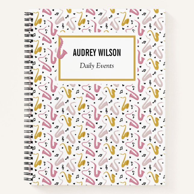 Carnet Saxophone Lecteur Musicien Jazz (Devant)