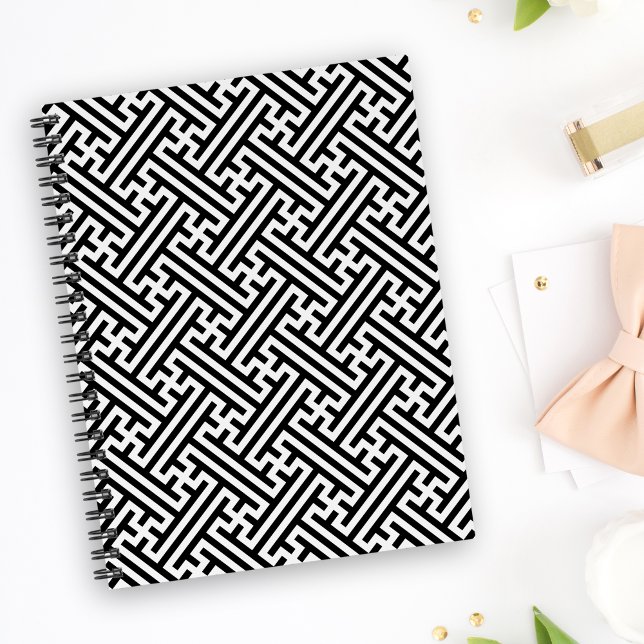 Carnet Sayagata motif, japonais, noir et blanc (Créateur téléchargé)