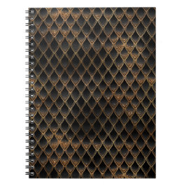 Carnet Scales Dragon Parties scintillant Noir & Or Chimme