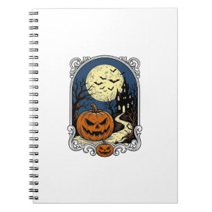 Carnet Scène de citrouille hantée Art vectoriel Halloween