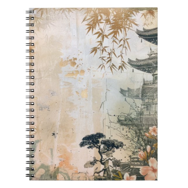 Carnet Scène de jardin de fleurs de cerisier (7) (Devant)