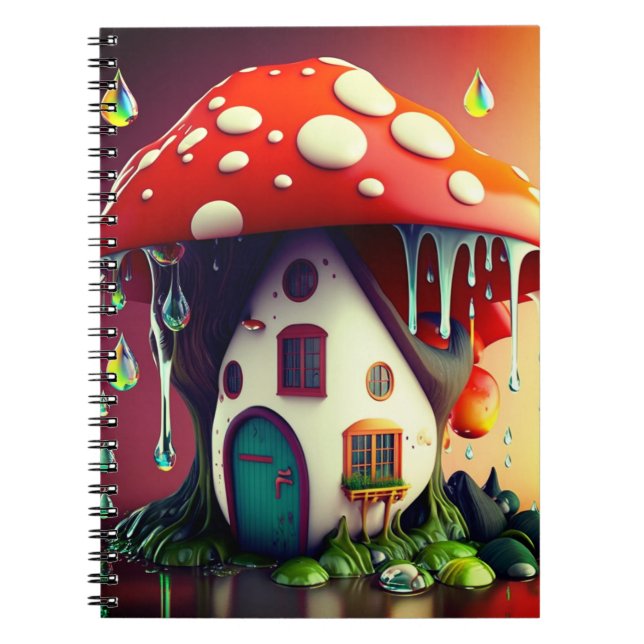 Carnet Scène de maison champignon surréaliste (Devant)