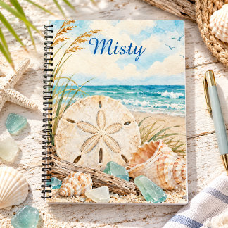 Carnet Scène de plage au dollar de sable à l'aquarelle