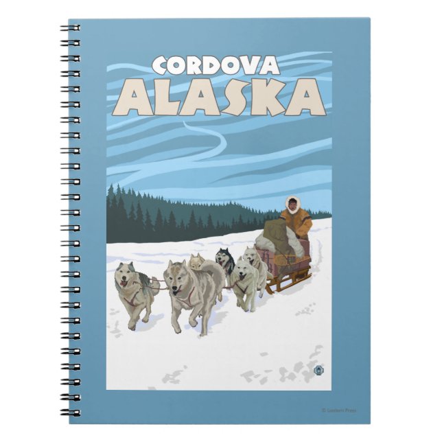 Carnet Scène de traînée de chien - Cordova, Alaska (Devant)