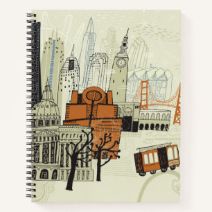 Carnet Scène Doodle San Francisco