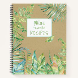 Carnet Scène Feuille d'aquarelle tropicale