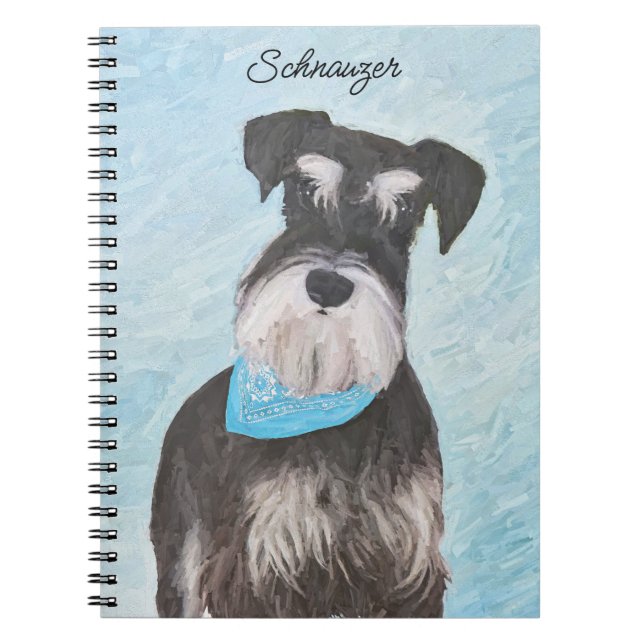 Carnet Schnauzer (Miniature) Peinture - Chien original mi (Devant)