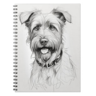 Carnet Schnauzer Portrait Crayon