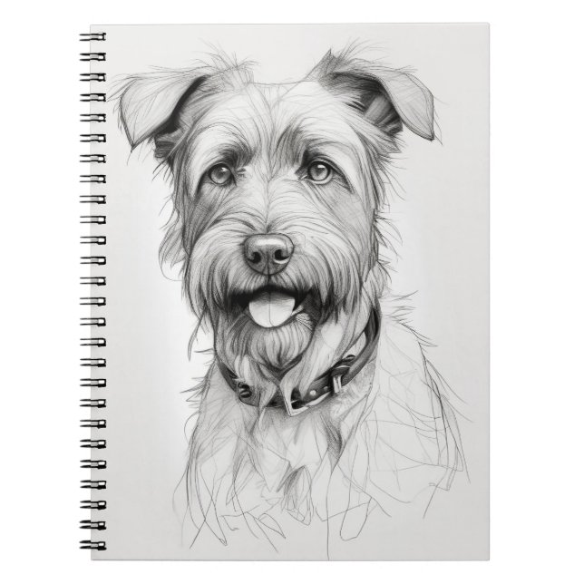 Carnet Schnauzer Portrait Crayon (Devant)