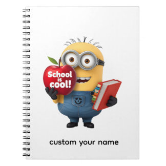 Carnet School is Cool | Minion with Apple Custom Name 