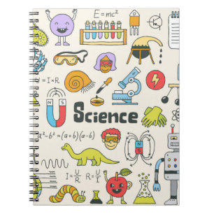 Carnet School science doodle set 1. Hand drawn vintage il