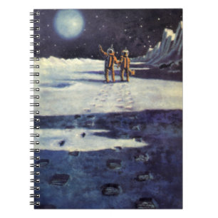 Carnet Science-fiction vintage Astronaute Aliens sur la L