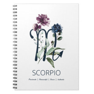 Carnet Scorpio moderne Floral Zodiac Star Sign