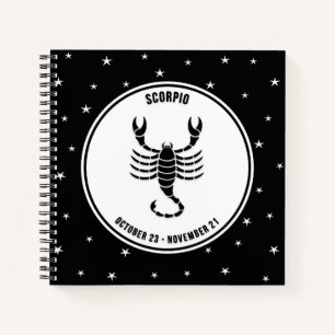Carnet Scorpio Zodiac, Noir & Blanc