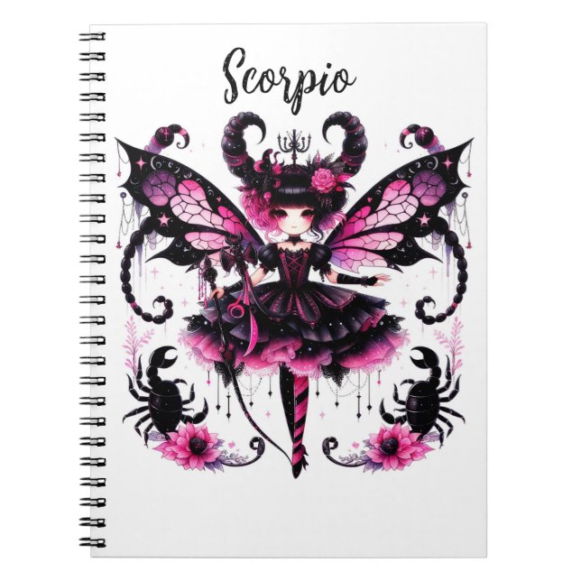 Carnet Scorpion rose Astrologie Scorpion SIGNE Zodiaque (Devant)