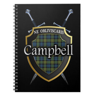 Carnet Scottish Campbell Tartan Shield & Swords