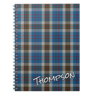 Carnet Scottish Honor Clan Thompson Blue Gray Tartan