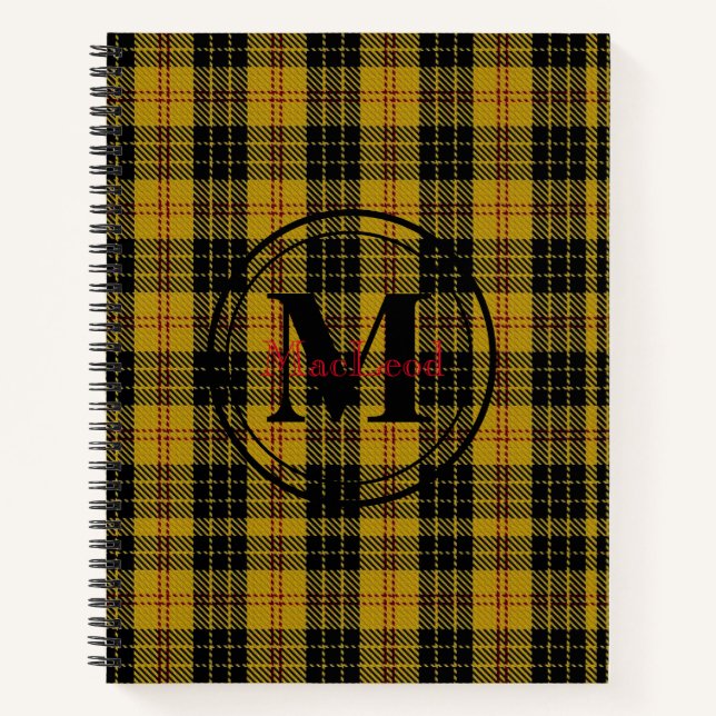 Carnet Scottish MacLeod Clan Tartan Monogramme/Nom (Devant)