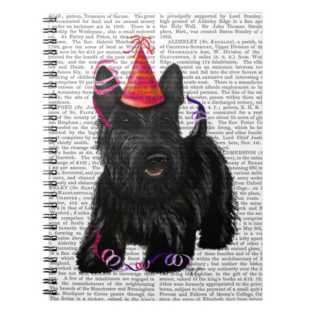 Carnet Scottish Terrier et Casquette de fête (Devant)