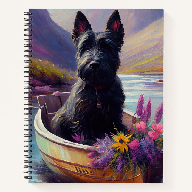 Carnet Scottish Terrier sur une pagaie : une aventure Pit (Devant)
