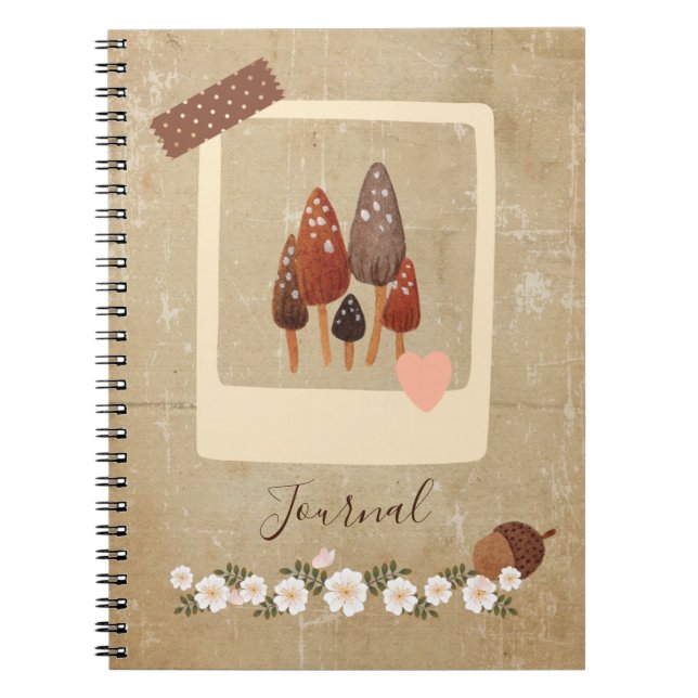 Carnet Scrapbook Style Mini Mushrooms (Devant)
