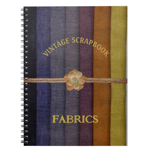 Carnet Scrapbook vintage Burlap Fabric (Devant)