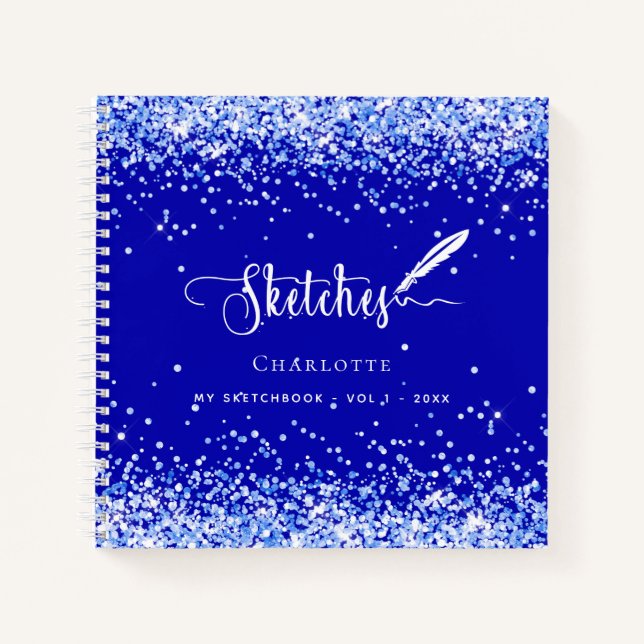 Carnet Script de nom bleu royal (Devant)